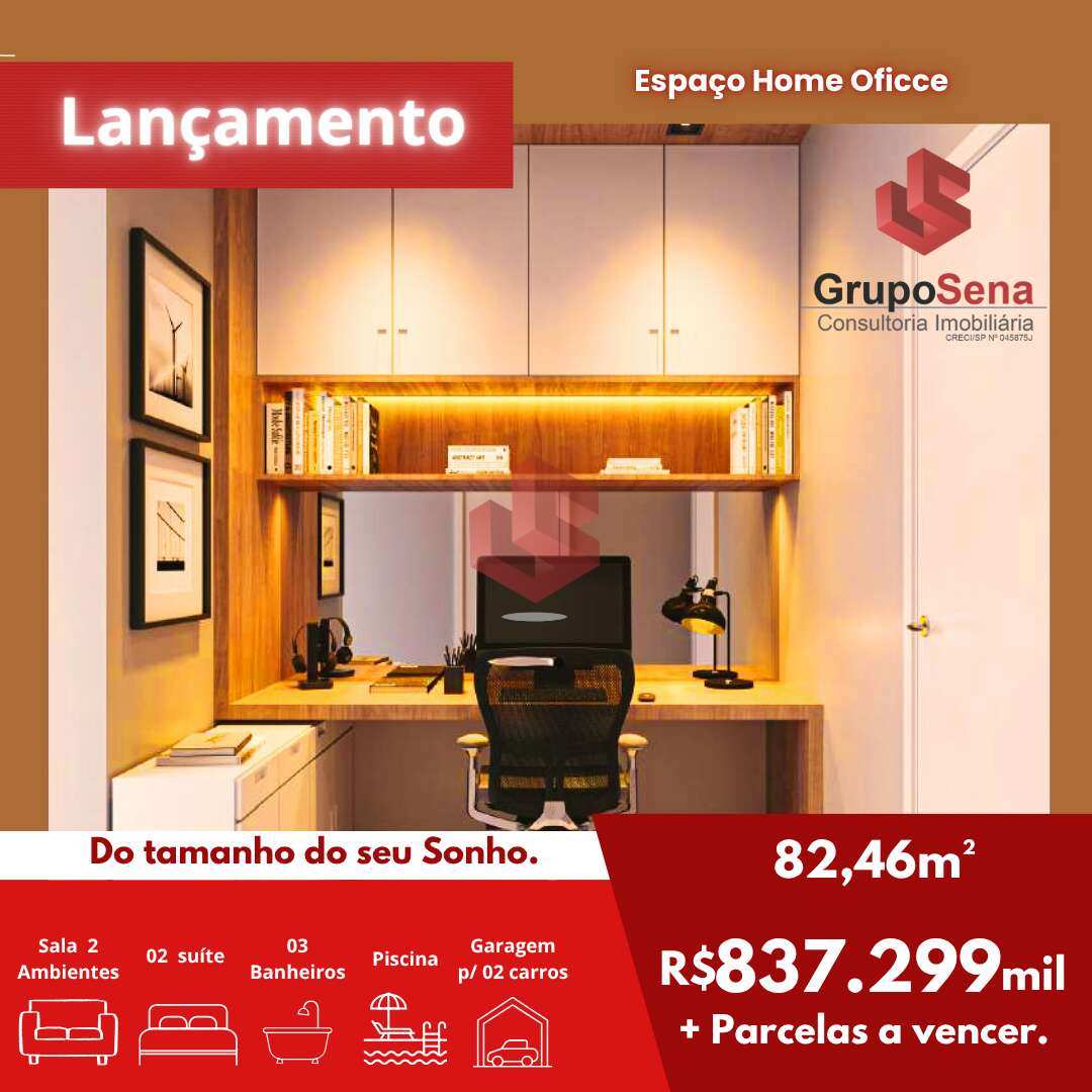 Apartamento à venda, com 2 quartos, 82,46m²
