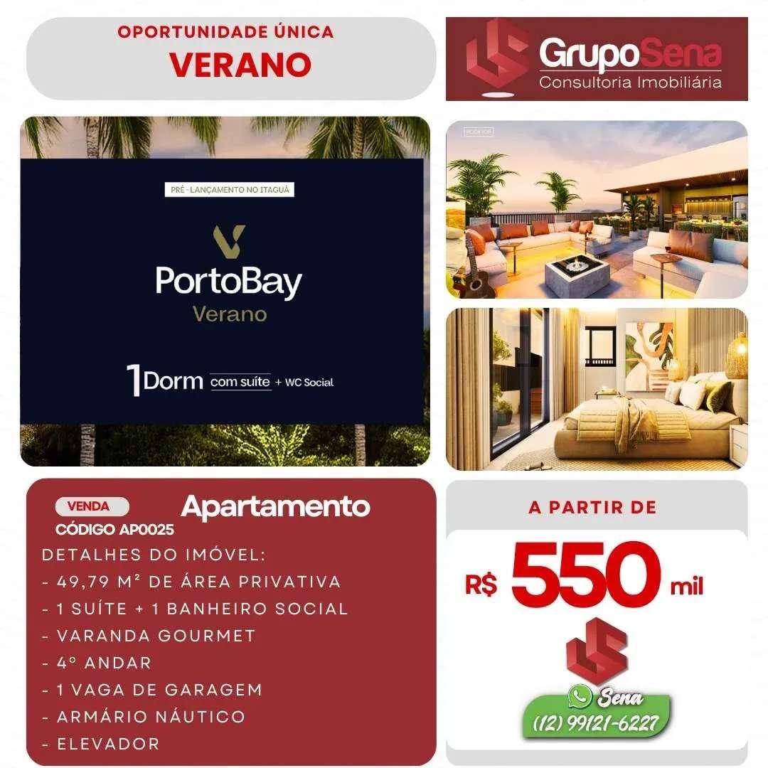 Apartamento à venda em Ubatuba, Itaguá, com 1 quarto, 49,79m²
